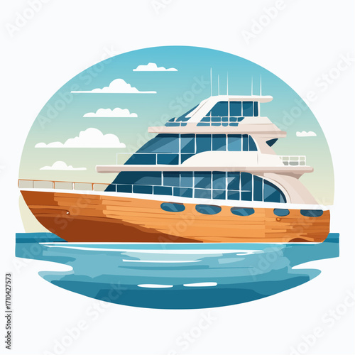 vector illustration of a cruise ship