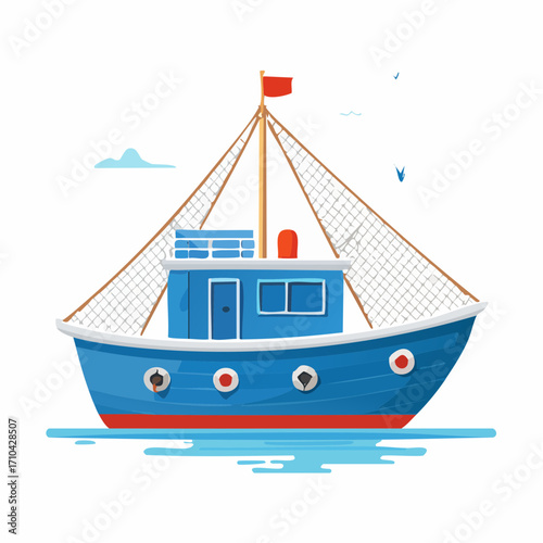 vector illustration of a ship