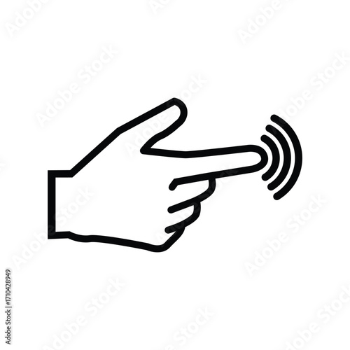 Finger poke icon vector sign template