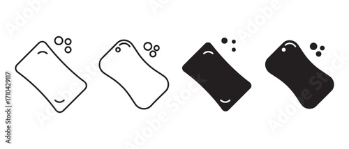 Sponge icon set. isolated on white background for cleaning and hygiene use.