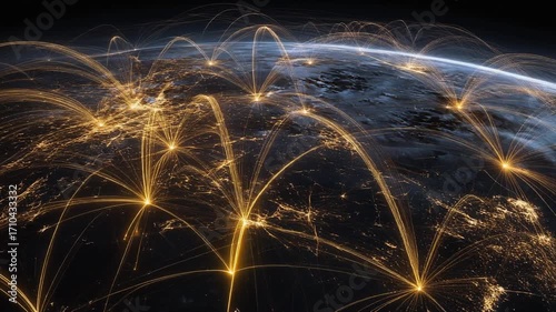 A stunning view of Earth with illuminated network connections.