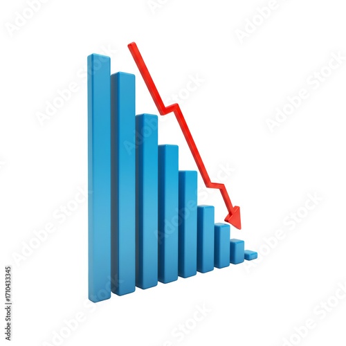 Declining Bar Graph with Red Arrow Showing Downward Trend on Transparent Background Indicating Financial Loss or Economic Downturn Business Analysis Visualization Free Download Declining Bar Graph with Red Arrow Showing Downward Trend on Transparent Background Indicating Financial Loss or Economic Downturn Business Analysis Visualization - GFXLoad
