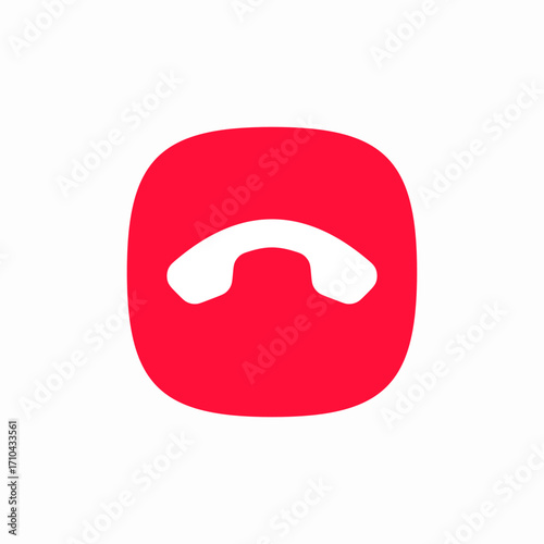 call reject red button icon sign vector