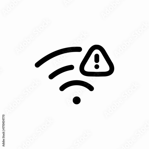 exclamation mark error warning wifi internet icon sign vector