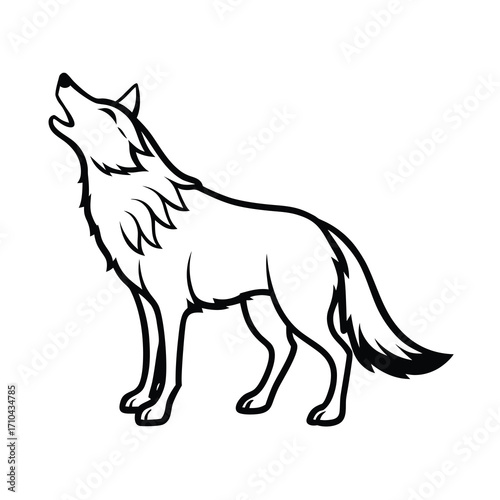 howling wolf icon illustration howling wolf 
