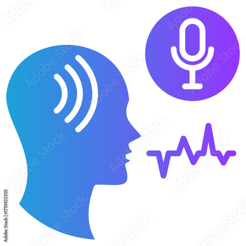 Voice Recognition glyph gradient icon