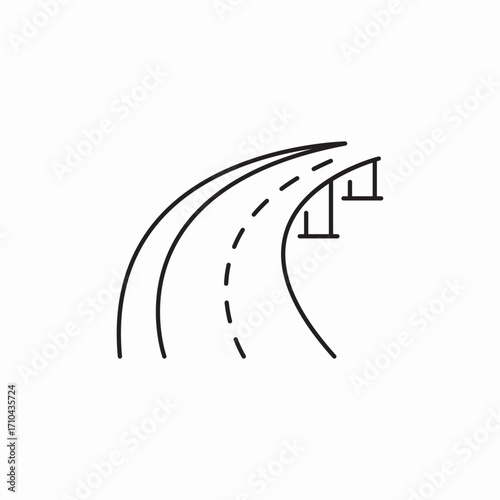 highway turn icon sign vector