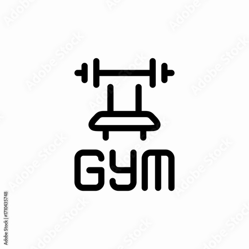 gym sports powerlifting icon sign vector