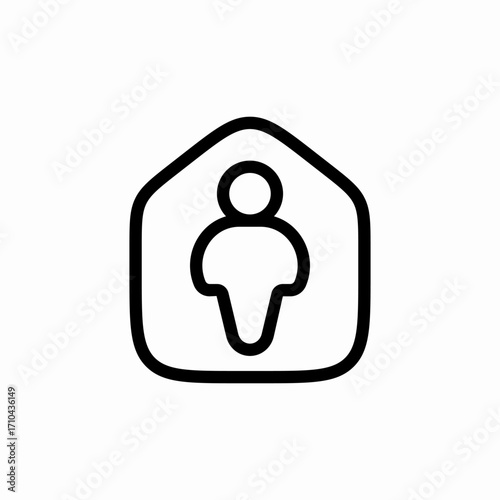 human in home icon sign vector