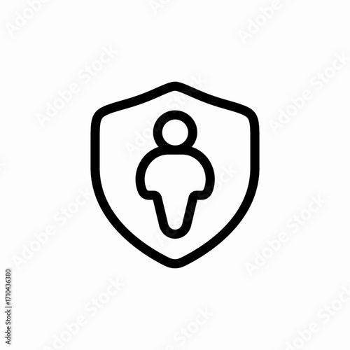 human protection shield icon sign vector