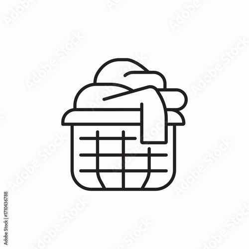 laundry basket icon sign vector