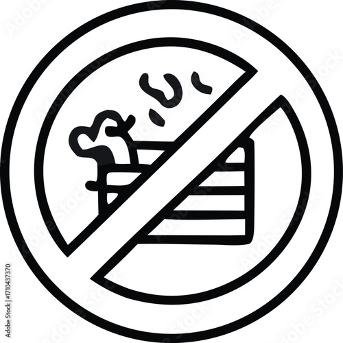 No food waste symbol promotes sustainability and responsible consumption in a modern, clean design