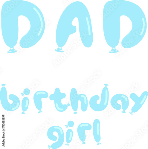 Happy Birthday Girl Celebration with Blue Balloons