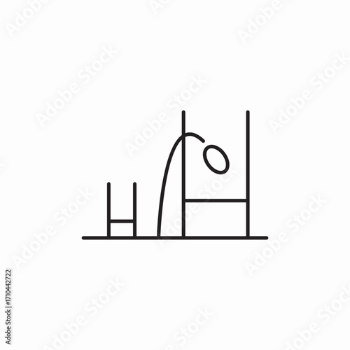 rugby goal icon sign vector