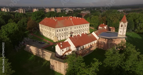 Aerial View of the Old Town in Čakovec, Croatia