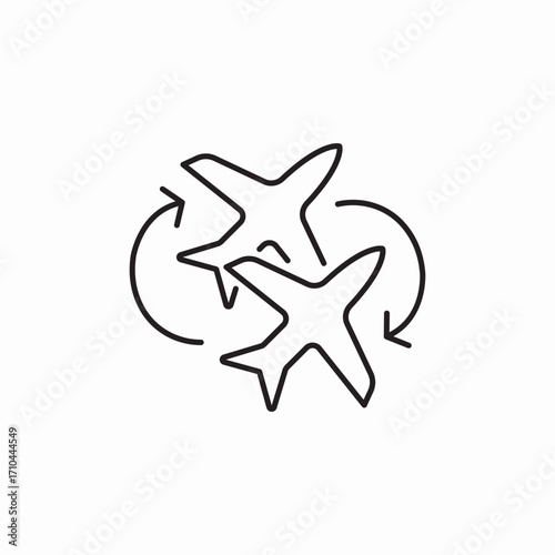 transfer flight icon sign vector