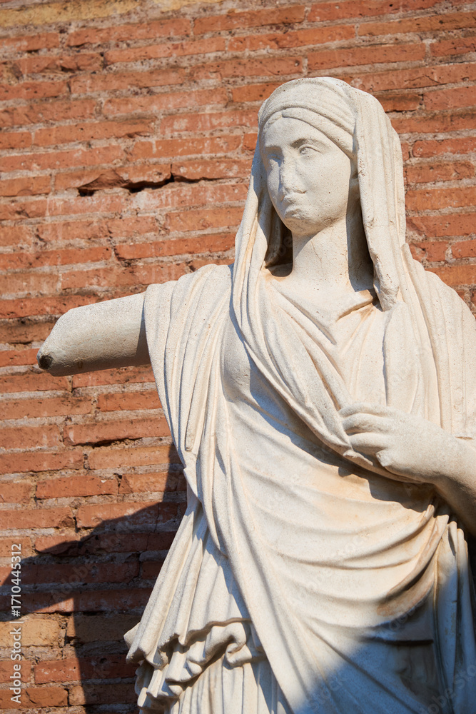 Naklejka premium Statue in the House of the Vestals in the Roman Forum in Rome, Italy.