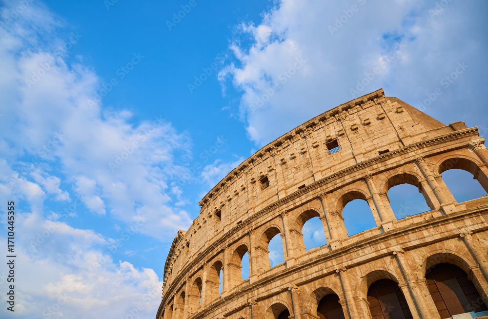 Fototapeta premium View of the Roman Colosseum in Rome at sunset.