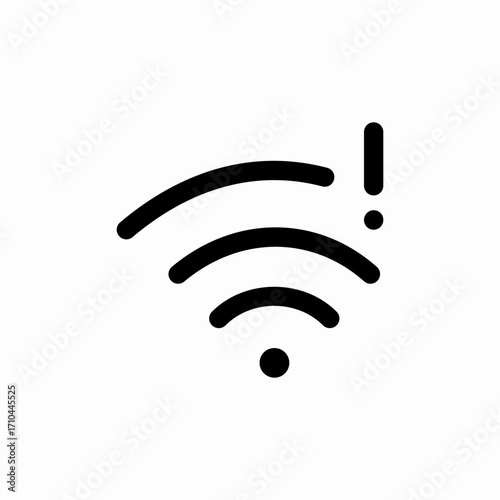 wifi internet warning error exclamation mark icon sign vector