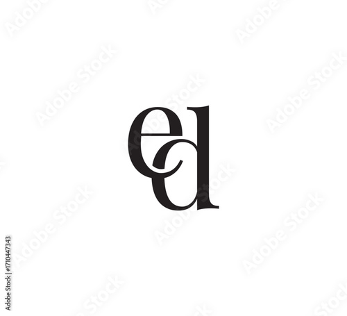 Elegant Serif Monogram Logo with Overlapping Initial Letters – Vintage and Modern Branding Design ed