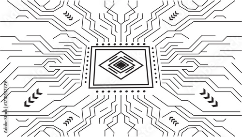 Electronic Circuit Board with.Technological industrial.Engineering, Electrical Network