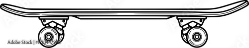 skateboard line art silhouette vector illustration
