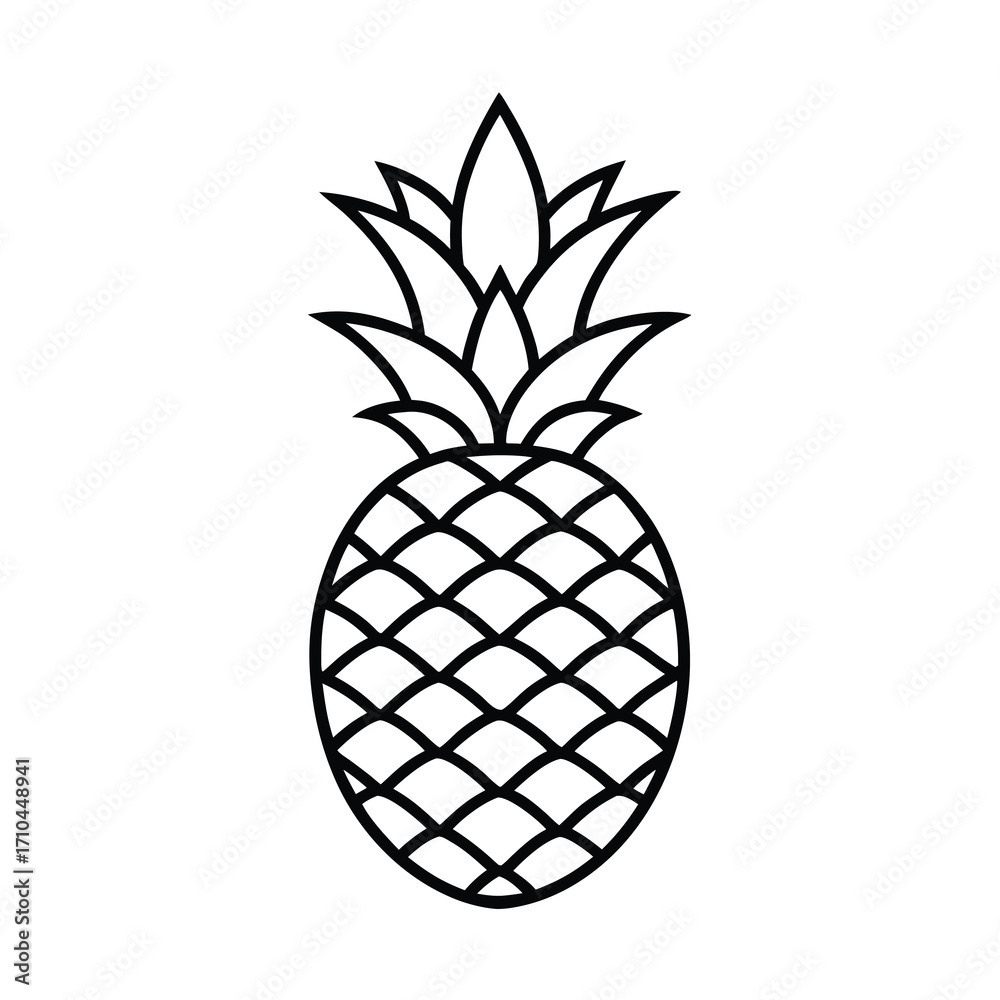 Obraz premium pineapple summer fruit vector illustration on white background 