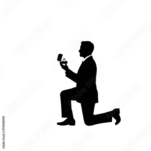 Man Proposing Silhouette