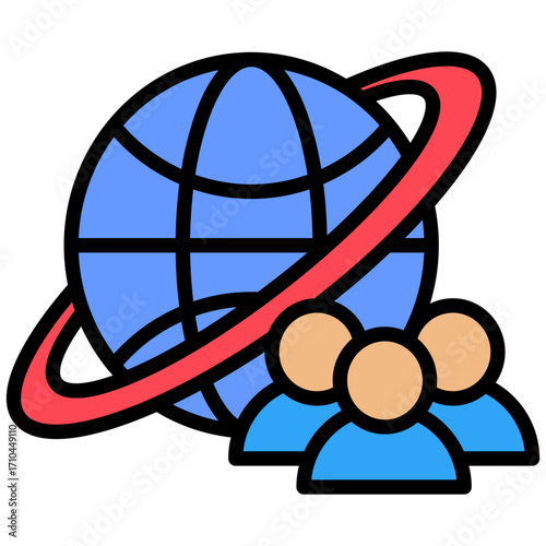 Global Citizenship lineal color icon