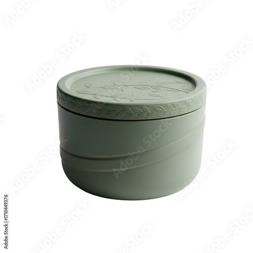 Wallpaper Mural Round container sits elegantly with botanical leaf design on a Transparent Background nicely Torontodigital.ca