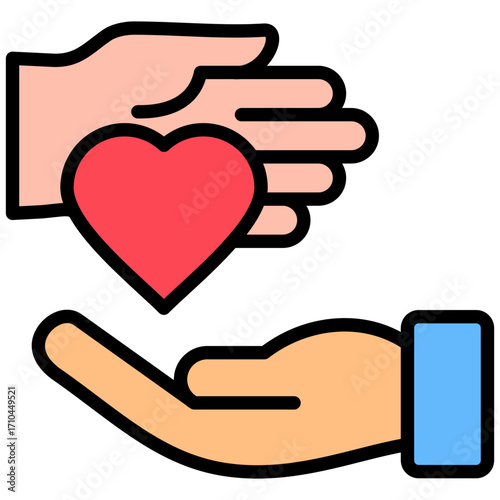 Volunteer Support lineal color icon