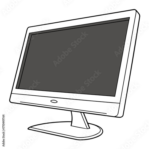 Illustration of a modern computer monitor with a sleek design, showcasing its functionality and aesthetic appeal
