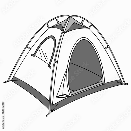 Illustration of a camping tent, perfect for outdoor adventures, family vacations, and creating lasting memories in nature