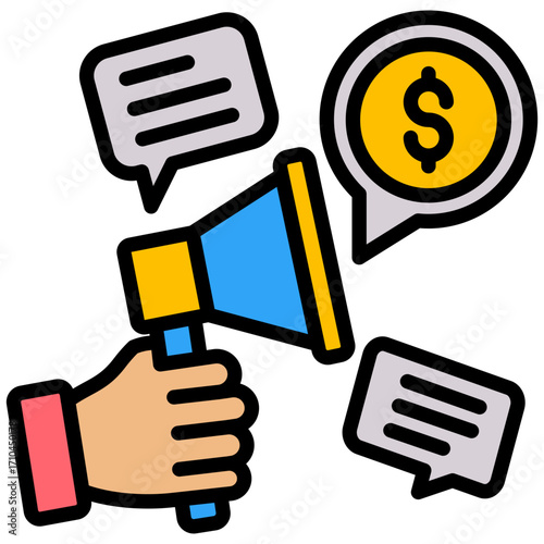 Cause Marketing lineal color icon
