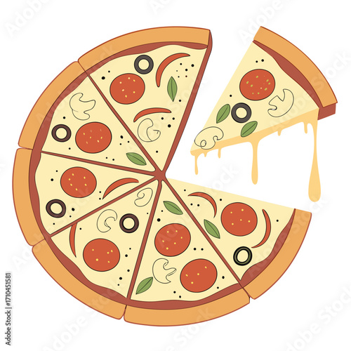 vector illustration of pizza