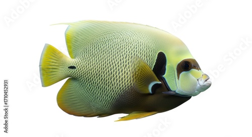 Fototapeta Naklejka Na Ścianę i Meble -  Profile view of a colorful angelfish