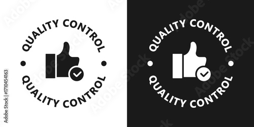 Recommend icon with thumbs up. Label recommended for quality control. Recommendation tag. Modern recommend badge. Vector illustration.