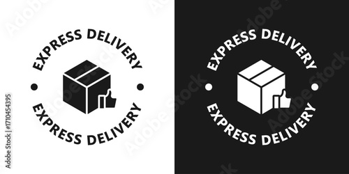 Express delivery word concept vector template, web, mobile app, poster, banner, flyer, background, gift card, coupon, label