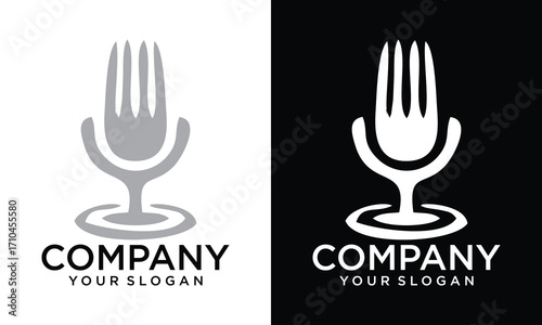 Creative Food grade vector icons . Food safe material wine glass and fork symbols