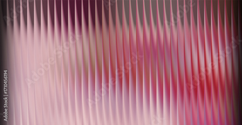 Pink and red abstract background with vertical iridescent wavy lines