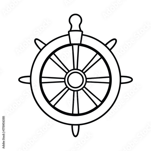 steering wheel ship rudder vector illustration