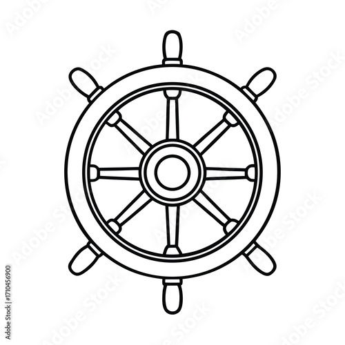 steering wheel ship rudder vector illustration