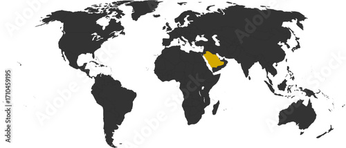 Saudi Arabia Vector Map Outline SVG