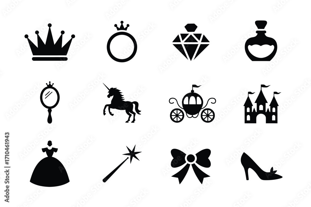 Fototapeta premium Princess-Themed Icon Pack