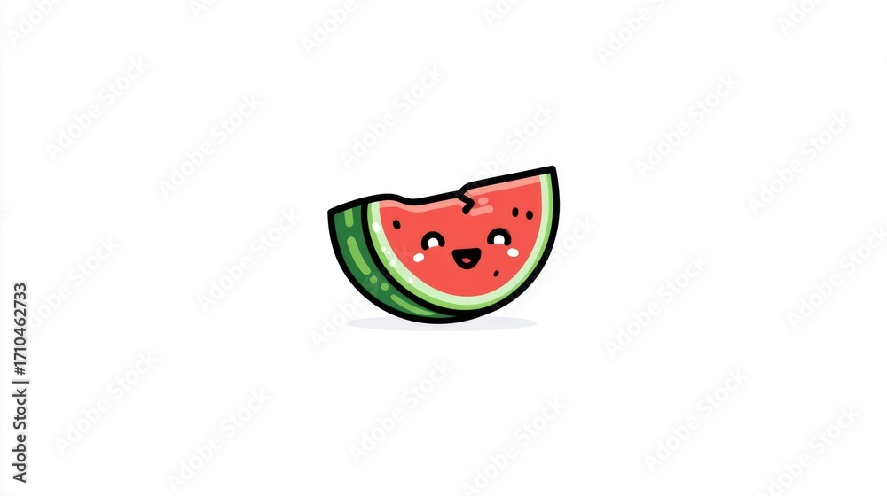 Cute cartoon watermelon slice Cute cartoon watermelon slice