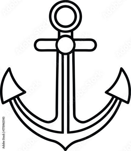 anchor outline icon centered arrangement vector.