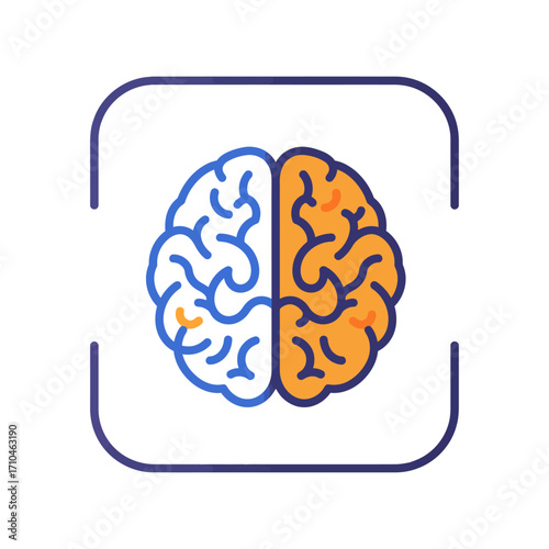 brain health illustration showing left and right hemisphere functionality for a cognitive psychology website header brain function mental wellness neural activity brain anatomy medical