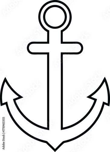 anchor reliability outline icon vector on transparent.