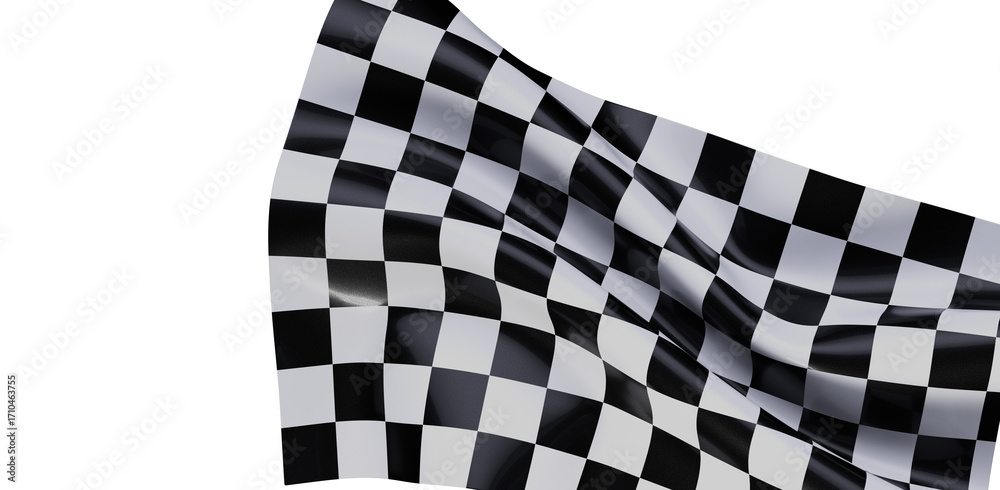 Fototapeta premium High-quality image of a checkered flag waving, perfect for sports, racing, and victory themes.