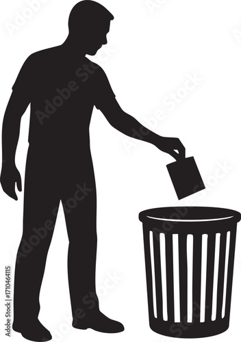 Man Disposing of Waste